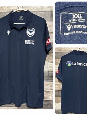 Macron Melbourne Victory Fc Polo Shirt Men’s XXL Navy Blue Performance